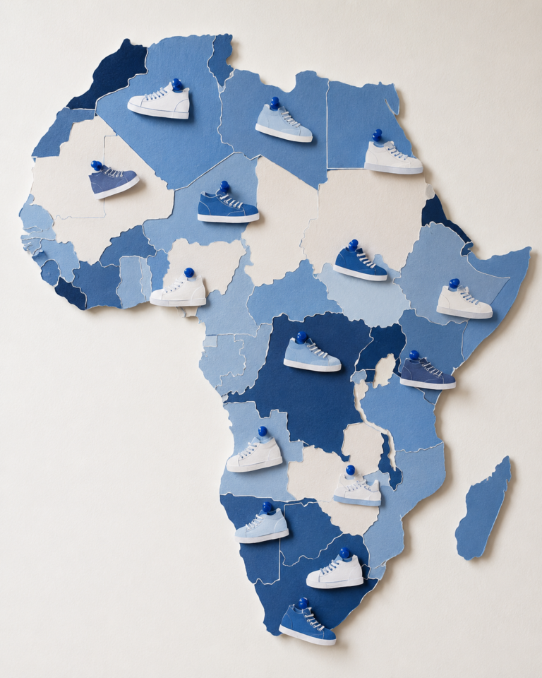 Africa Covered in paper shoes