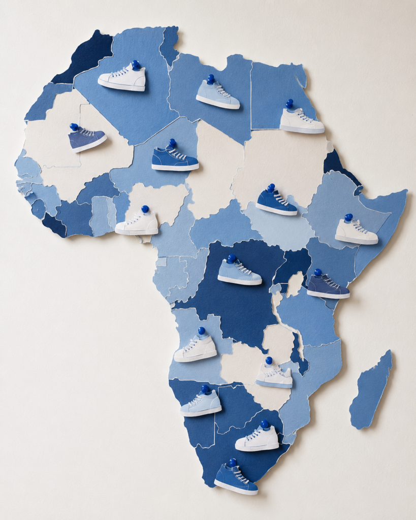 Africa Covered in paper shoes
